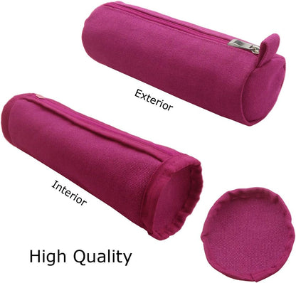 Heavy Canvas Stationery Portable Compact Simple Zipper Pencil Case and Durable Small Medicine Bag 1 Pack Khaki