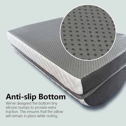 BlissfulNest Foot Rest Pillow for Under Desk at Work Office Footrest High Density Memory Foam Cooling Fabric Height Adjustable Foot Elevation Firm Feet Rest