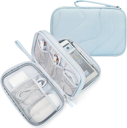Skycase Tech Pouch - Lightweight Electronics Organizer Travel Case - Double Layers Cable Organizer - All-in-One Storage Bag for Charger, Cord, Phone, Flash Drive, Essentials - XL