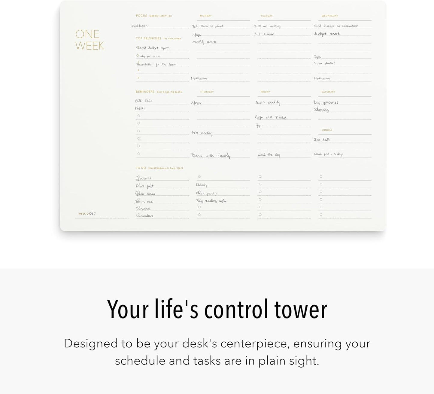 Pinesman - Elegant To Do List Notepad with Mouse Pad Feature, 11.22" x 7.87", 50 Tear-Off Sheets, Gold Foiled, Daily Planning, Eco-friendly To Do List Planner, FSC™ Certified To Do List Notebook for Work
