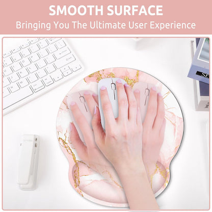KONVINIT Ergonomic Mouse Pad with Wrist Rest, Small Mousepad with Non-Slip Rubber Base and Smooth Surface, Beach Mouse Pads for Desk, Office Desk Accessories
