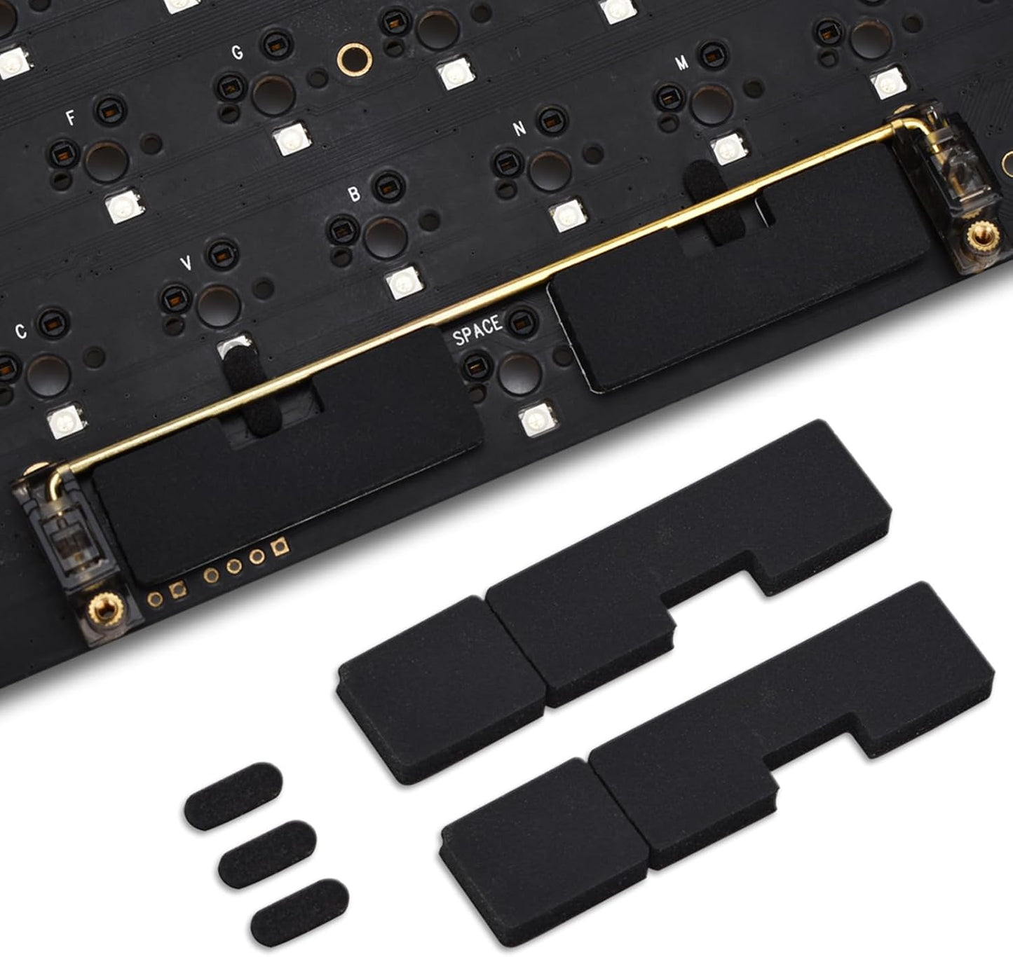 Keyboard Poron Stabilizer Foam, Spacebar Foam, 7pcs Stabilizer Silencer Pad for Mechanical Space Bar (Compatible 6.25U/7U)
