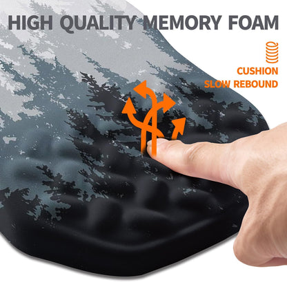 Ergonomic Slope Mouse Pad Wrist Support, Wrist Rest Mousepad for Carpal Tunnel Pain Relief with Massage Bulge and Slow Rebound Memory Foam (12x8 inch, Black)