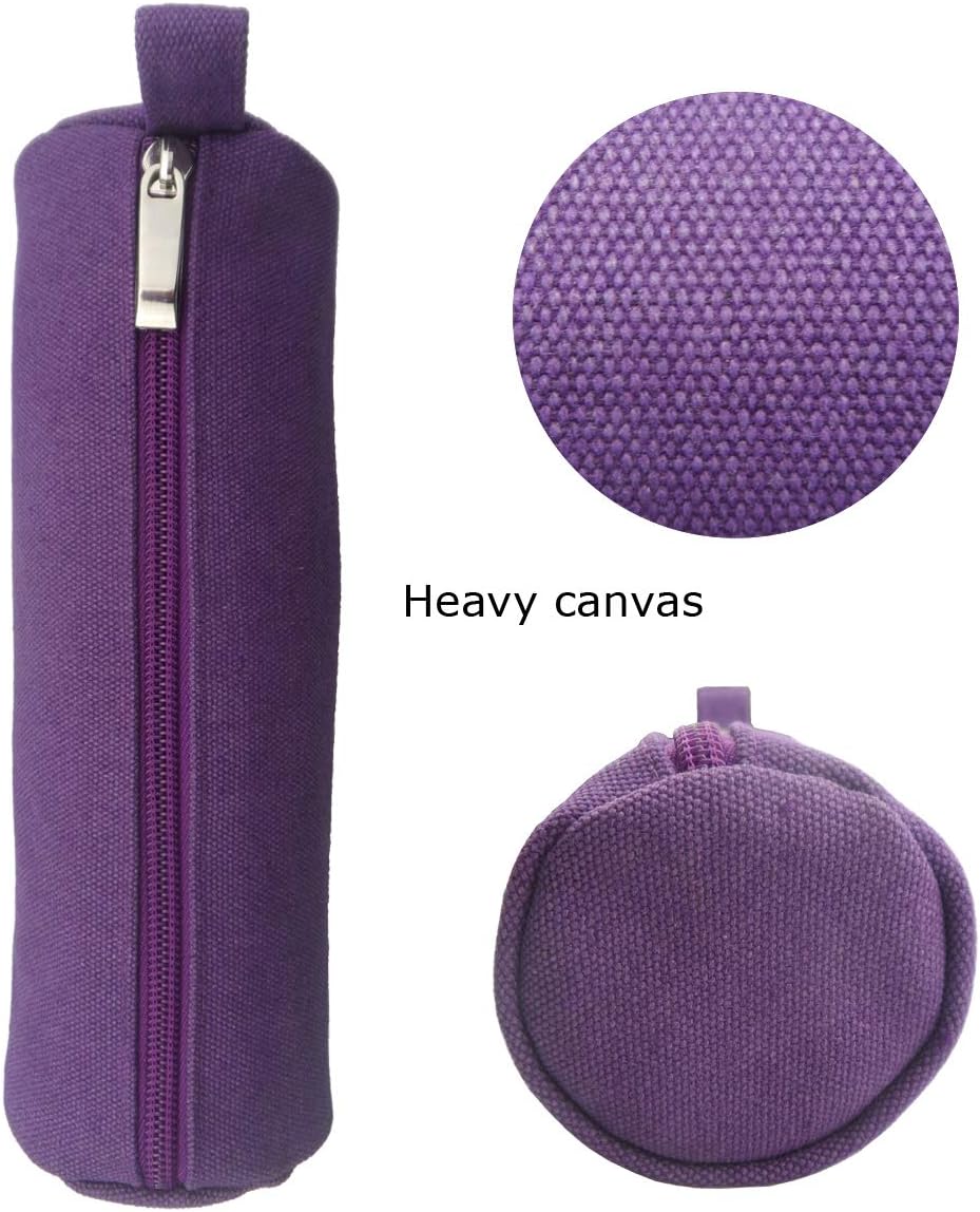 Heavy Canvas Stationery Portable Compact Simple Zipper Pencil Case and Durable Small Medicine Bag 1 Pack Khaki
