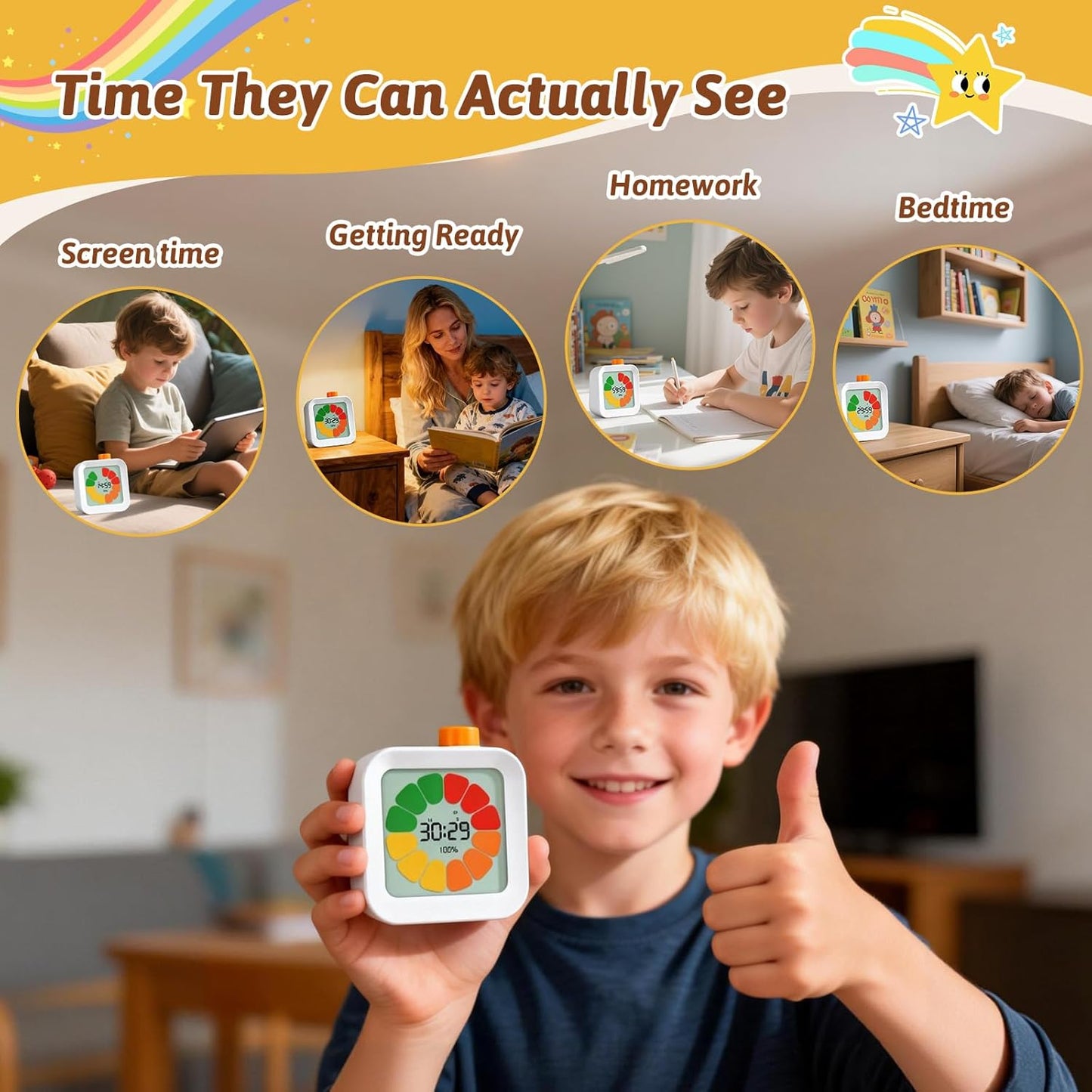 EooCoo Digital Visual Timer 60-Minute Countdown (3-in-1) for Kids & Adults, Handy Time Management Tool, Classroom Essential, Ideal Back-to-School Teacher Gift - Fits Homeschool, Kitchen, ADHD Users