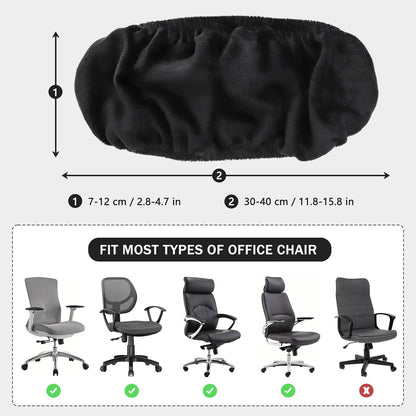 FORCHEER Office Chair Armrest Covers 12-15 Inch Velvet Elastic Black Arm Rest Covers for Desk Computer Chairs Washable