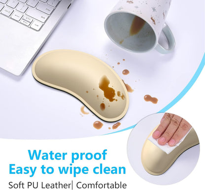 Dapesuom Mouse Wrist Rest, Ergonomic Memory Foam Mouse Wrist for Computer Desk Mats Support, PU Leather Hand Rest Pad Cushion for Gaming, Laptop, Men, Women, Pain Relief & Easy Typing, Black
