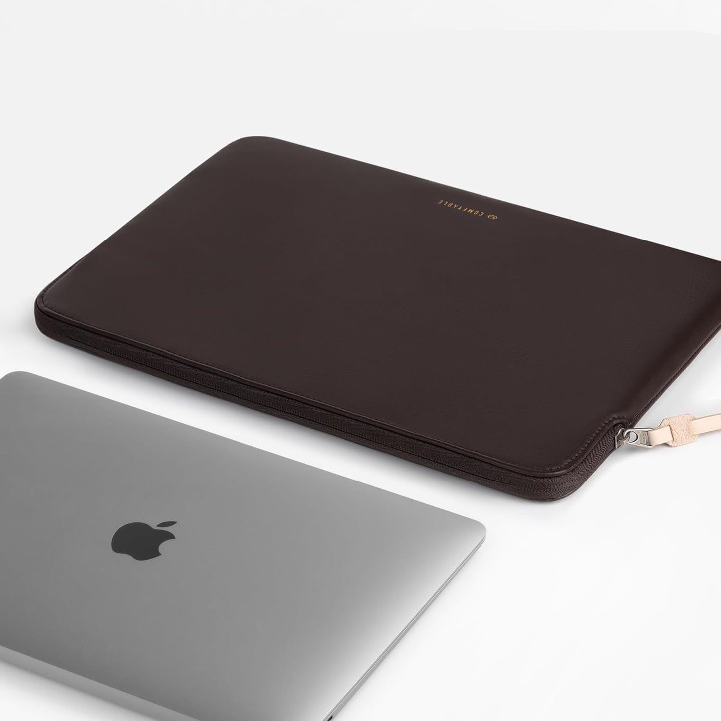 Comfyable Slim Protective Laptop Sleeve Compatible with 13/14 Inch MacBook Air & MacBook Pro M5/M4/M3/M2 Pro/Max 2026, Mac Travel Case, Laptop Pouch, Slim PU Leather Cover, Brown