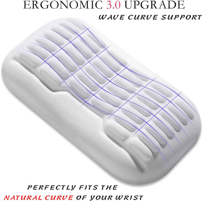 UnivoColors Ergonomic Mouse Wrist Rest,Latest 3.0 Wave Curve Design,High-Resilience Memory Foam Non-Slip Base,Reduces Wrist Fatigue,Ideal for Office Gaming & Long Hours of Use(Black)