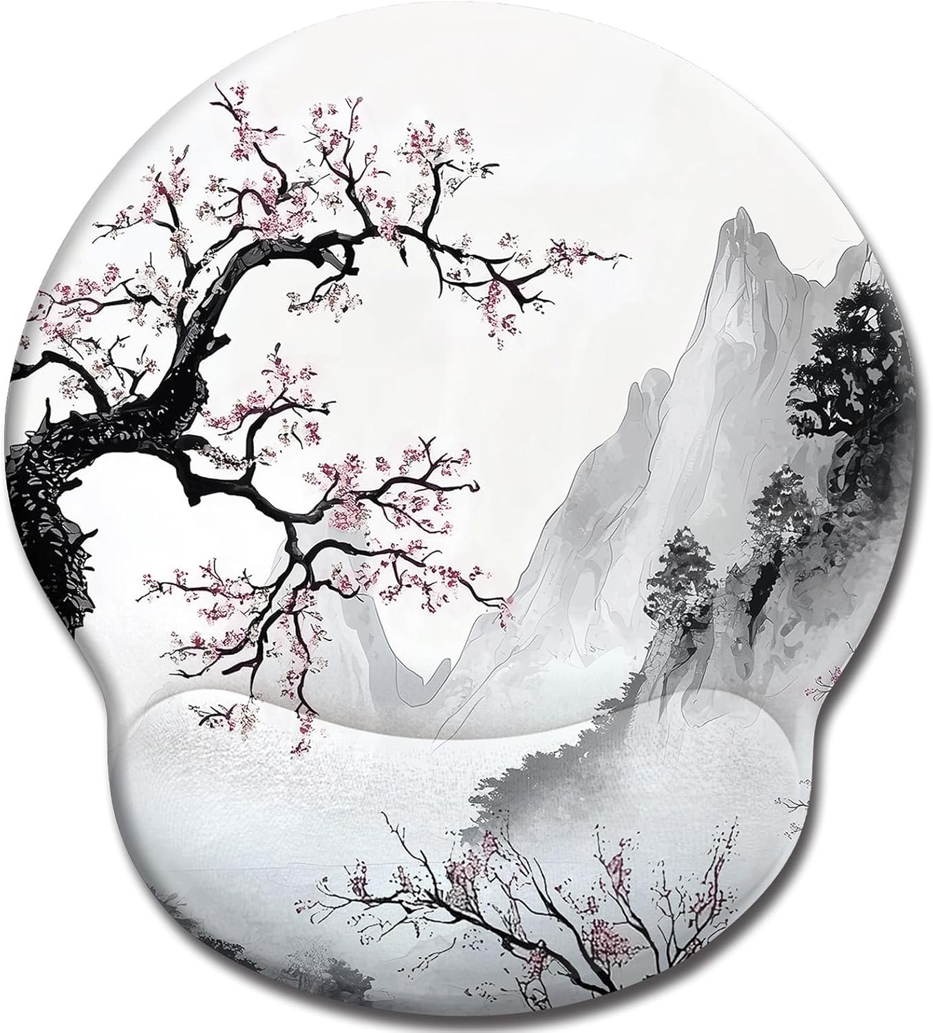 LIMKRIAN Cat Ergonomic Mouse Pad with Wrist Rest, Gaming Mouse Pad with Wrist Support, Funny Mouse Pads for Desk, Computer Mousepad with Non-Slip Pain Relief PU Base, Cute Office Desk Accessories