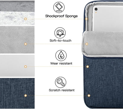 TiMOVO 9-11" Tablet Sleeve Bag for iPad 11-inch A16 2025, iPad 10.9"/10.2"| Air 11 Inch/5th/4th Gen. 10.9", Galaxy Tab A9+/A11Plus 11", Protective Bag Fit Smart Keyboard, Dusty Blue