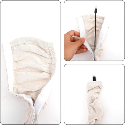 Fabric Cord Cover, 180x14cm/70.9x5.5in Linen Cable Sleeve for Chandelier Chain Lamp Wires TV Cords & Home Cable Management
