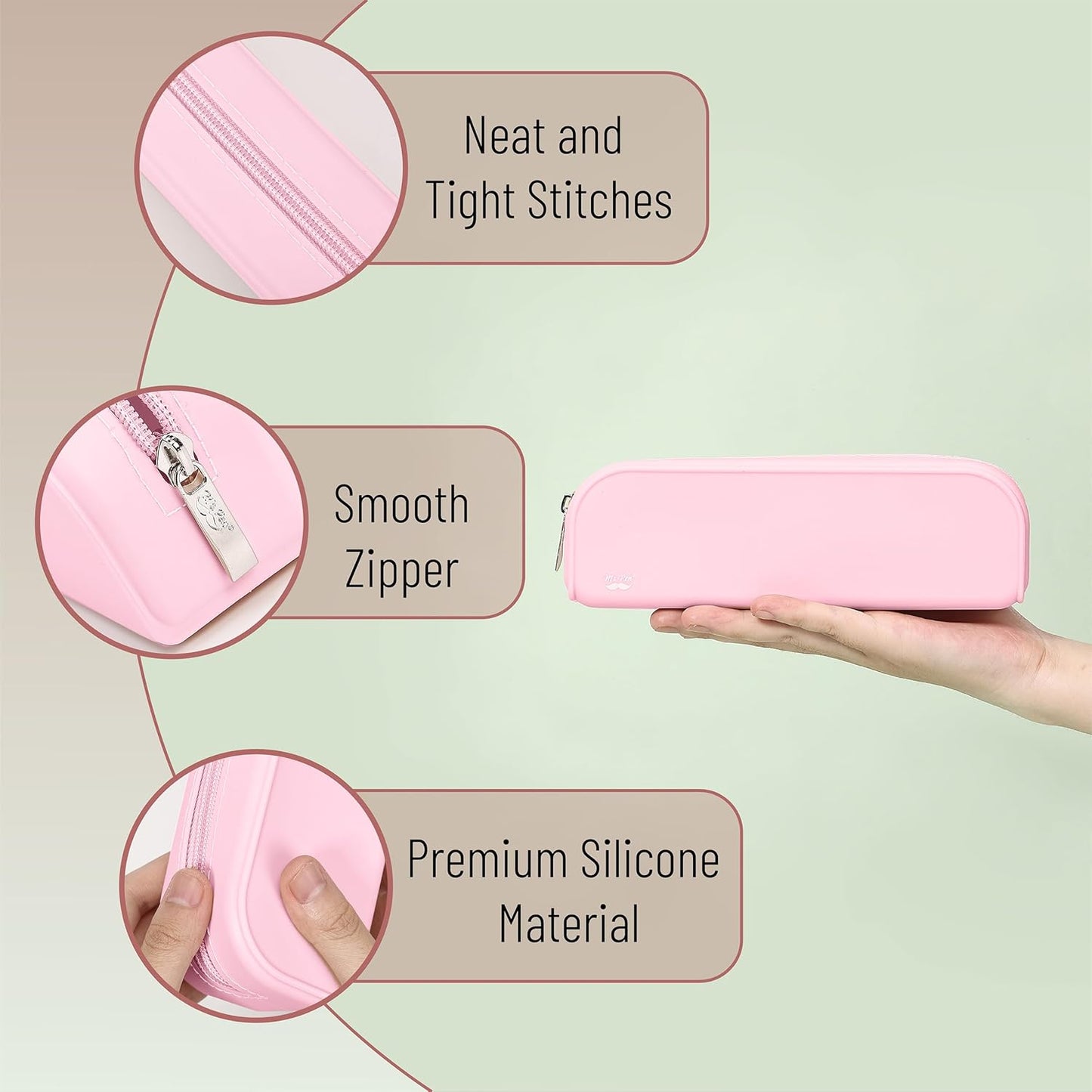 Mr. Pen- Silicone Pencil Case, Aesthetic Pencil Bag for Women, Makeup Pouch, Multifunctional Pouch for Stationery, Cosmetics and Electrical Goods Storage