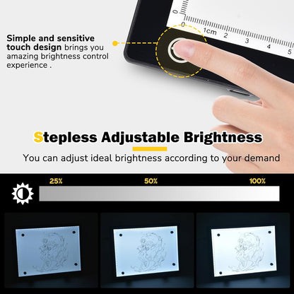 Yescom Portable A4 LED Light Pad with USB Power 14"x10" LED Light Box for Tracing Light Pad Dimmable for Art Diamond Painting Light Board Drawing Sketching Tattoo Animation