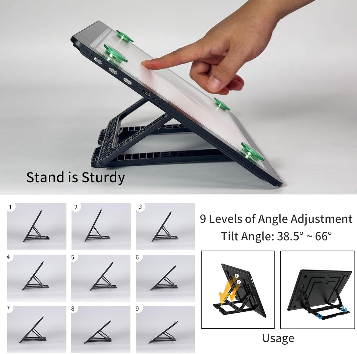 YINGWOND Rechargeable A4 Light Pad with Stand,7100LUX Magnetic Diamond Art Light Board,3 Light Colors,Adjustable Brightness,Portable Wireless Light Box for Tracing,Drawing,Sketching