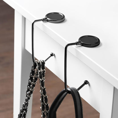 kwmobile Purse Hook for Table - Set of 2 Purse Holder - Handbag Hanger - Portable Bag Holder - Bag Hooks for Desk - Table Hook Gold