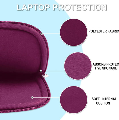 Laptop Sleeve Case 14 inch, Shockproof Protective Laptop Cover Briefcase Carrying Computer Bag with Accessory Pocket Portable Computer Sleeve for 14" MacBook, HP, Dell, Lenovo, Acer, Black
