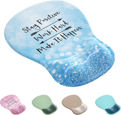 Ergonomic Mouse Pad with Wrist Rest,Cute Gel Mousepad Wrist Support - Small Mini Portable for Travel Mouse Pads for Desk Laptop,Computer,Office & Home Decor (Pink&Light Pink)