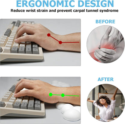 Cloud Wrist Rest Keyboard, PU Leather Memory Foam Wrist Rest for Computer Keyboard, Ergonomic Keyboard Wrist Rest and Cute Mouse Wrist Rest for Gaming,Office,Computer,Typing Pain Relief,Pastel Green