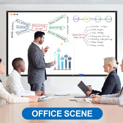 H-Qprobd 6'x4' Large Magnetic White Board Dry Erase Whiteboard with Black Aluminum Frame, 72"X48" Magnet Presentation Wall Boards for Office, Classroom, School, Home