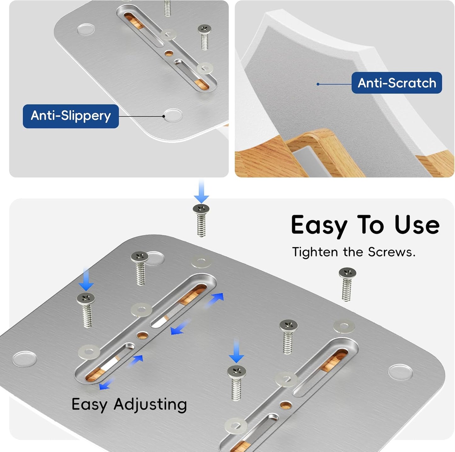 AFOOYO Vertical Dual Laptop Stand - Snow Peak-Shaped Wooden Adjustable Laptop Holder,2 Slots Desktop Dock Compatible with All MacBook, Surface,Chromebook,Dell & More(Beechwood)