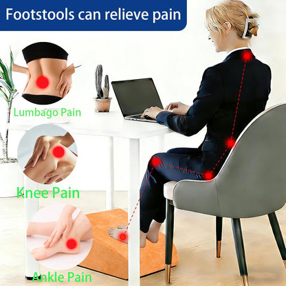 Foot Rest for Under Desk at Work, Ergonomic Under Desk Footrest with Washable Cover for Office, Home & Gaming Leg Elevation Pillow Blue