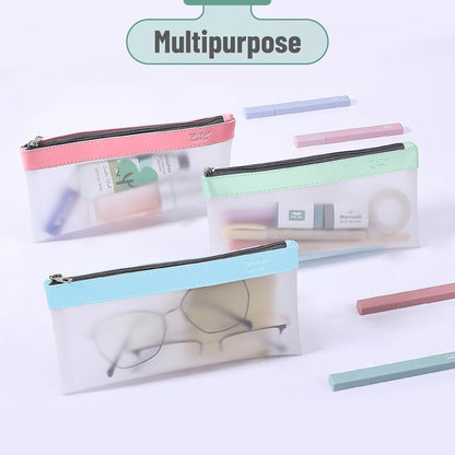 Mr. Pen- Clear Pencil Pouch, 8.50"x4.25", 3 Pack, Durable TPU Material, Medium Water-Resistant Pencil Bags with Smooth Zipper, Multipurpose Clear Pouch for Stationery, School, Office, Travel Supplies