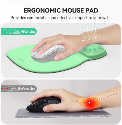 TECKNET Gel Mouse Pad with Wrist Rest, Ergonomic Office Mousepad with Wrist Support - Non-Slip & Smooth Surface Comfortable Desk Accessories Mat for Office, Gaming and Study - Gradient