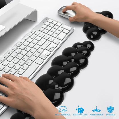 Gel Cloud Keyboard and Mouse Wrist Rest, Cute Wrist Support and Arm Support Keyboard Rest for Keyboard and Mouse Typing Pain Relief，Suitable for Office/Computer/Laptop/Gaming（White）