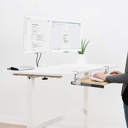 VIVO Large Keyboard Tray Under Desk Pull Out with Extra Sturdy C Clamp Mount System, 27 (33 Including Clamps) x 11 Inch Slide-Out Platform Computer Drawer for Typing, Black, MOUNT-KB05E