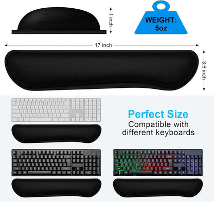 Dapesuom Enlarge Keyboard Wrist Rest, Memory Foam Keyboard Wrist Cushion for Computer Desk Mats Support, Pain Relief Ergonomic Mouse Pad Rests with Non-Slip Base for Gaming, Laptop, Radiant Orchid