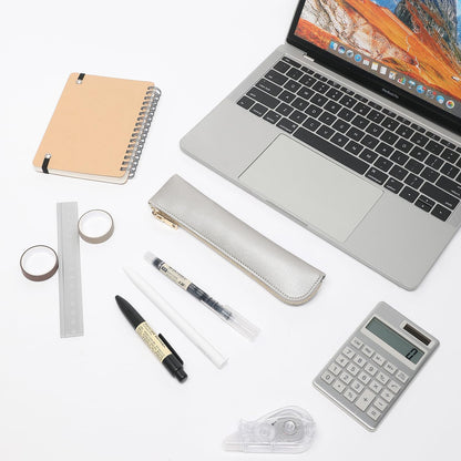 Canvas Pencil Case Small Pencil Pouch Slim Lightweight Pen Case Holder Cute Zipper Bag for School Office