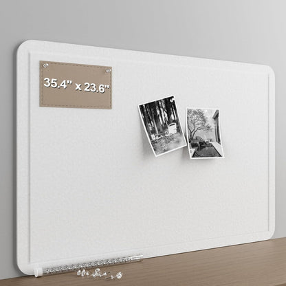 Large Felt Bulletin Board for Wall, 24"x18" Frameless Picture Board, Soft Felt Cork Board for Office, Home Planning & Office Wall Decor, Easy Install Pin Board