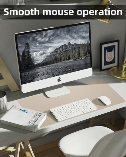 Leather Desk Pad Protector, Office Desk Mat, Large Mouse Pad, Non-Slip PU Leather Desk Blotter, Laptop Desk Pad Desk Accessories for Office and Home (Black, 40" x 17")