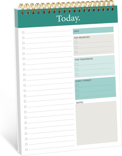 104 Pgs To Do List Notepad - Daily Planner Notepad Undated 52 Duplex-Printed Undated Sheets Tear Off, 6.5" x 9.8" Checklist Productivity Organizer with Hourly Schedule for Tasks