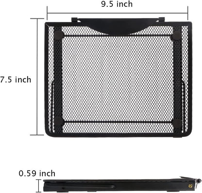 Ergonomic Laptop Tablet Stand Metal Mesh Ventilated Desktop Adjustable Computer Holder Riser Compatible with Apple MacBook Air Pro Dell XPS HP Samsung Lenovo More Laptops up to 16" (Black)