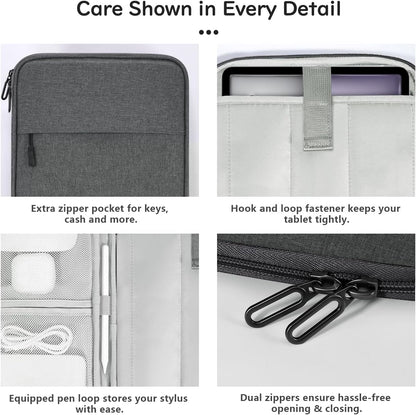 Dadanism 9-11 Inch Tablet Sleeve Padded Carrying Case for iPad (A16) 11th Gen 11", iPad 10th Gen 10.9", iPad Air M4/Pro M5 11", iPad Air 5/4, iPad 9/8/7th Gen, Galaxy Tab A11+ Plus 11", Blue