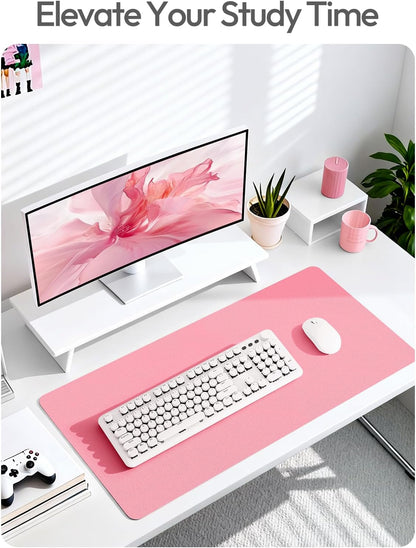 YSAGi Leather Office Desk Pad Protector, Large Mouse Pad, Non-Slip, PU Leather, Laptop Desk Blotter, Waterproof Writing Pad for Office and Home, Black, 23.6" x 13.8" - Colors B