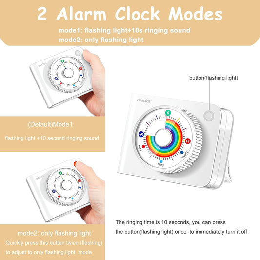 Visual Timer Rainbow 60 Minute Countdown for Kids and Adults, Classroom Productivity Timer, Magnetic Cube Timer for Time Management