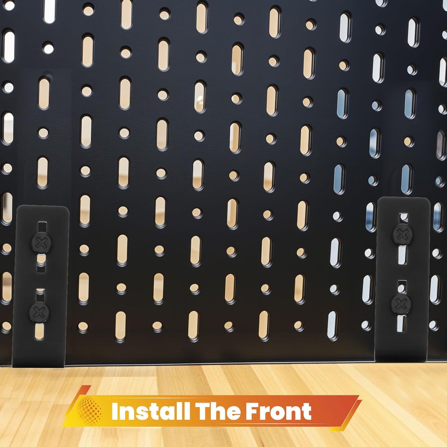 2 Pcs Desk Clamps, Pegboard Desk Clamp, Pegboard Mounting Brackets Desktop Fixing Brackets, Office Game Home Desktop Accessories Bracket, Pegboards Organizer Metal Bracket (Black)