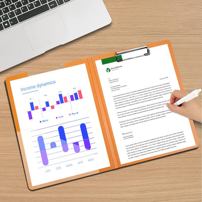 Clipboard Folder, A4 Foldable Clipboards with Pocket, File Cover Office Folder Clipboard, 360 Degree Foldable Storage Clipboards for Office, School or Medical Field, Green