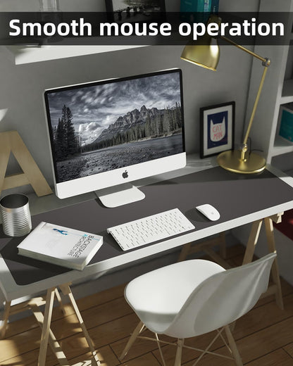 Leather Desk Pad Protector, Office Desk Mat, Large Mouse Pad, Non-Slip PU Leather Desk Blotter, Laptop Desk Pad Desk Accessories for Office and Home (Black, 40" x 17")