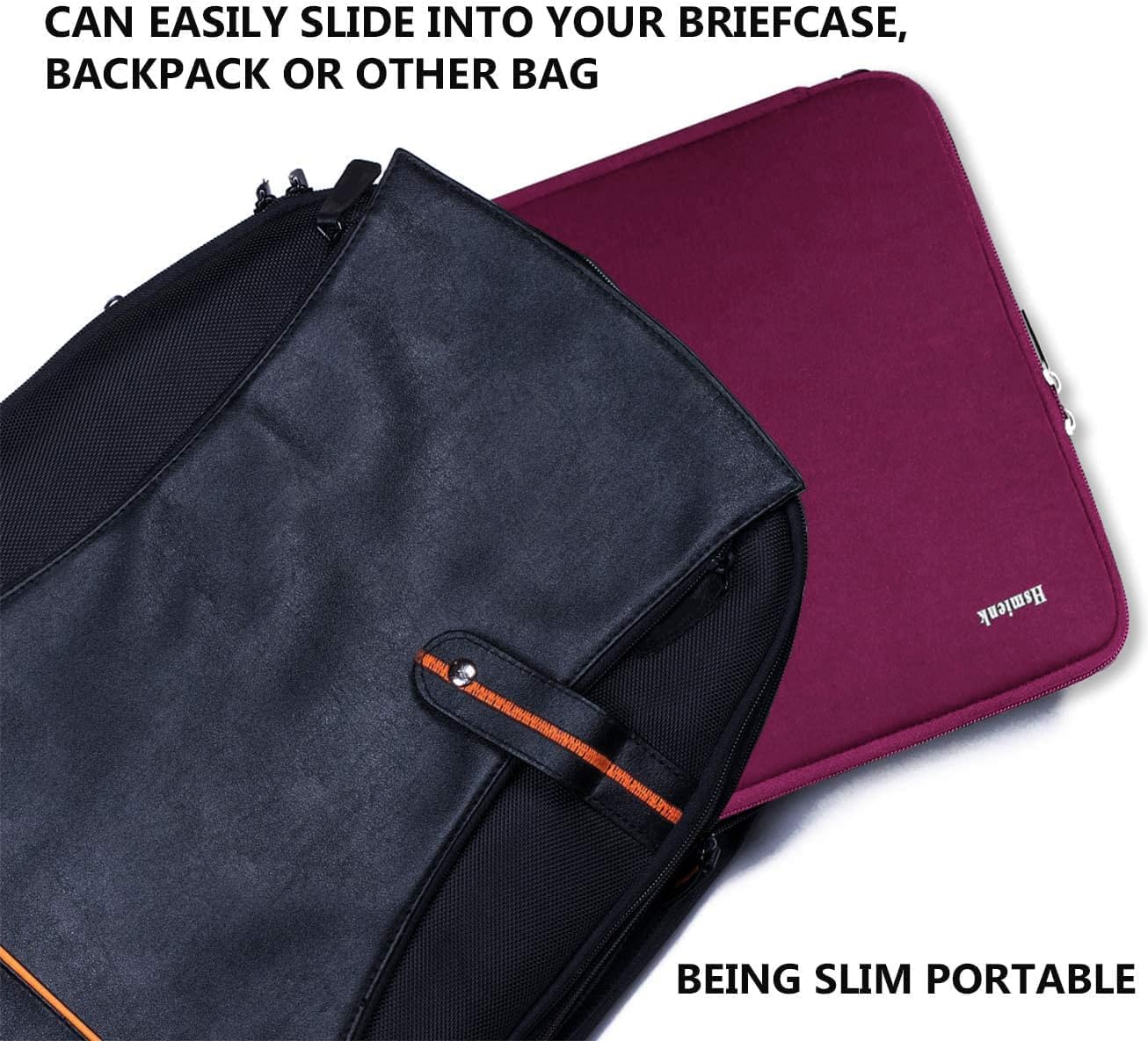 Laptop Sleeve 15.6 Inch, Durable Shockproof Protective Cover Flip Case Briefcase Carrying Computer Bag Case Compatible with 15.6 Inch HP, ASUS, Lenovo, Acer, Notebook, Computer, Black