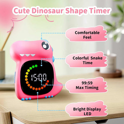 Visual Timer for Kids Light Blue Dinasuor Kids Timer Visual Led Rechargeable Toddler Timer Visual Countdown for Classroom Home Studing Playing