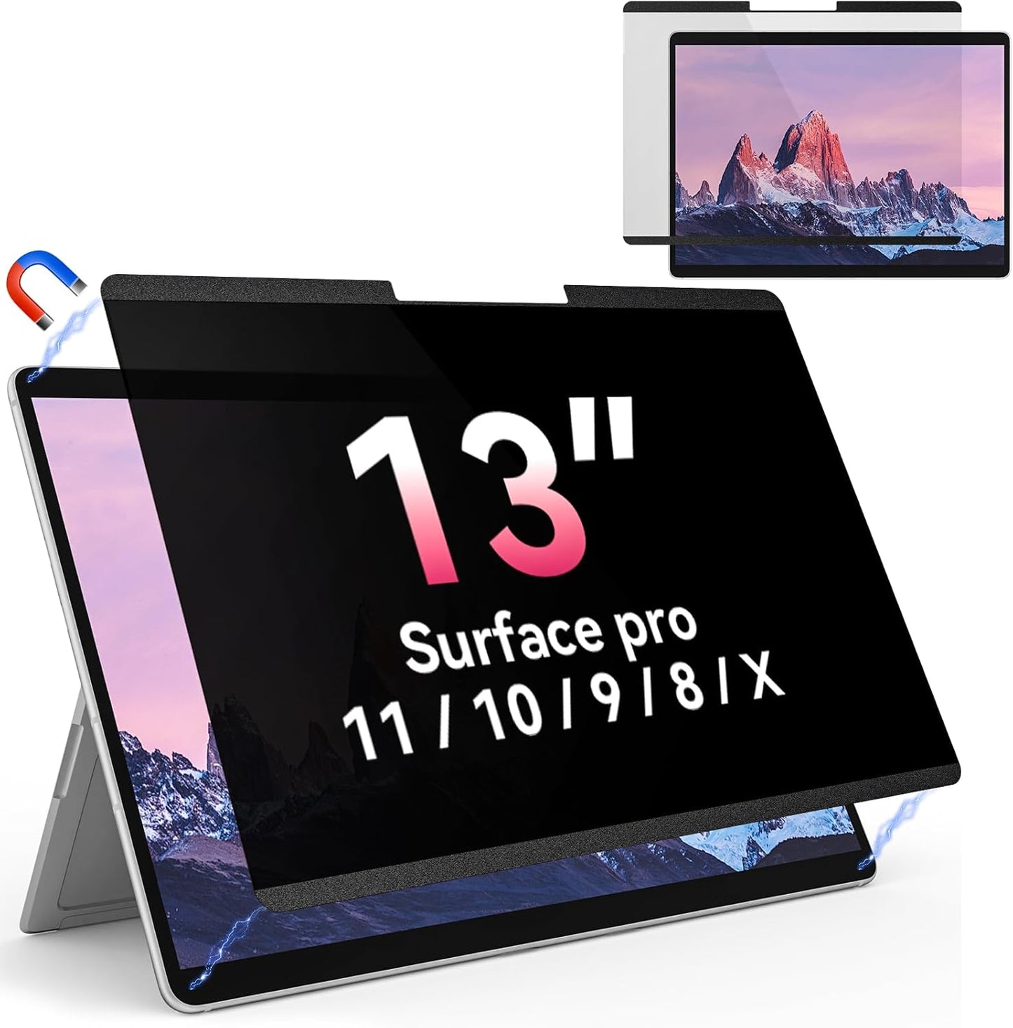 Magnetic Privacy Screen for Microsoft Surface Laptop 7 13.8 Inch, Removable Anti Glare Blue Light Filter, 13.8 In Anti Spy Black Security Private Block Screen Protector
