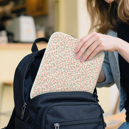 Puffy Laptop Sleeve 13 Inch Cute Quilted Laptop Protective Case Padded Floral Computer Sleeve for MacBook (A-Blue, 13 Inch)