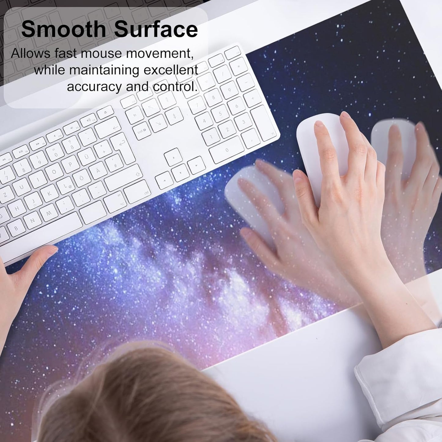 QIYI Large Mouse Pad, Cute Pink Desk Mat for Desktop, Women Girls PU Leather Desk Pad Waterproof Gaming Mousepad, Rose Gold Marble Computer Protector Writing Pad for School Office Home 31.5" x 15.7"