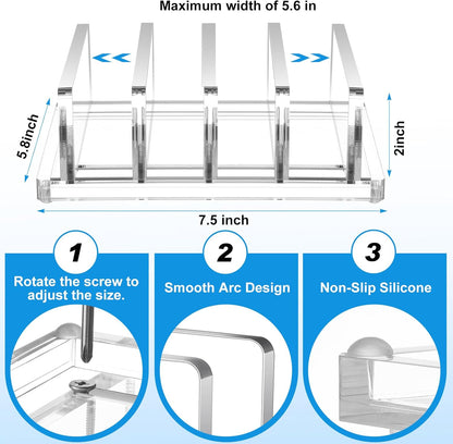 Chunful Adjustable Vertical Laptop Stand for Desk, Acrylic 3 Slot Laptop Holder Desktop, Invisible Desktop Notebook Dock for Notebook Computer, All Gaming Laptops up to 17''