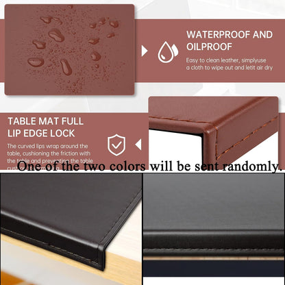 AKOZLIN 35.4"x 18.9" Soft PU Leather Surface Office Desk Mouse Mat Anti-Push Pad with Full Grip Fixation Lip Table Blotter Edge-Locked Protector