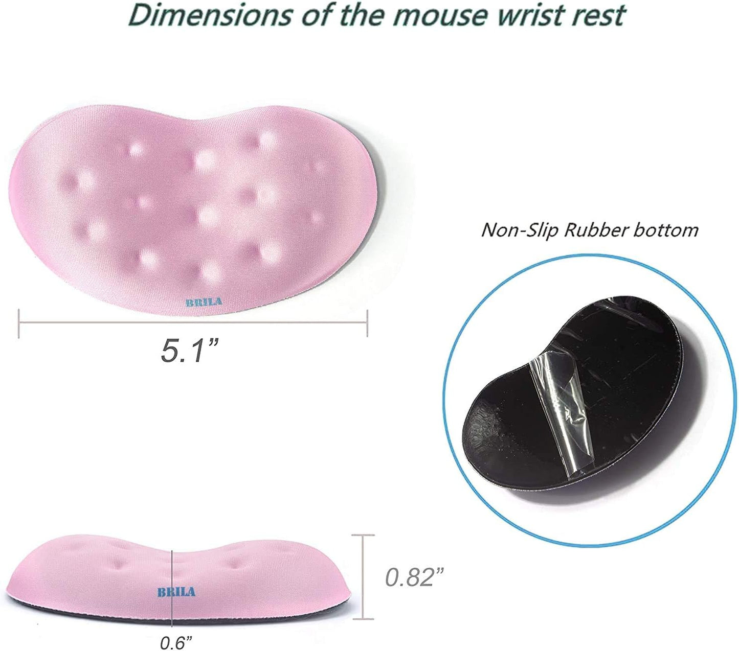 BRILA Memory Foam Mouse & Keyboard Wrist Rest Support Pad Cushion Set for Computer, Laptop, Office Work, PC Gaming - Massage Holes Design - Easy Typing Wrist Pain Relief (Nebula)